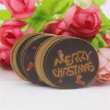 100pcs+100strings 3cm Round Kraft Paper Printed Gift Tags With Strings For Handmade, Wedding, Baking - Kraft Paper Round 3cm Label - View 9