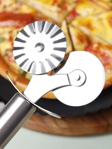 1PC Multi-Function Dough Roller Cutter, 430 Stainless Steel Pizza Cutter + Noodle Cutter, Dual-Head/Single-Head Optional, Flat/Wavy Teeth, Dough Tool, Baking Kitchen Essential, Can Cut Pizza, Noodles, Dough, Layer Cake, Pastry, Home Baking DOY Cookie Dough Cutter, Suitable For Friends Who Love Making Pizza, Noodles, And Dough - View 11