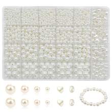 1610pcs Baroque Faux Pearl Beads Jewelry Making Kit Includes Heart Shape And Oval Faux Pearl For Bracelet Necklace And Crafts Making For Girls
