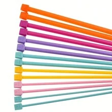 14入組塑料針織針,長9.8英寸,直針式,彩色編織針織diy手工編織毛線編織工具,4mm至10mm - 彩色 - 查看 3