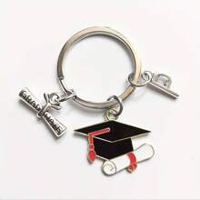 Llavero colgante de aleación de graduación de doctorado, regalo de graduación de bachiller, regalo de último año de secundaria, accesorio de coche, dije para bolso, recuerdo escolar