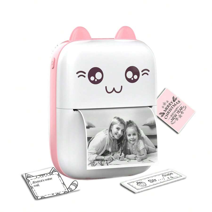 Mini Pocket Printer, Smart Pocket Thermal Printer, Portable Sticker Printer, For Journal/Diy Scrapbook/Travel/Note/Checklist/Label/Memo, Children's Ticket Printer, Compatible With Ios And Android - C9 Mini Printer White Powder - View 1