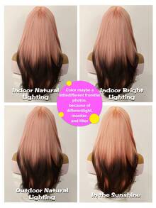 Pelo Liso Oscuro De 24 Pulgadas, De Color Rosa Hasta Marrón, Adecuado Para Uso Diario - Degradado - Ver 10