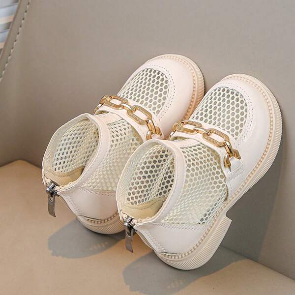 1 Par De Zapatillas De Deporte Unisex De Malla Ahuecadas, Planas, Antideslizantes Y Transpirables Para Niños Pequeños, Pequeños Y Grandes