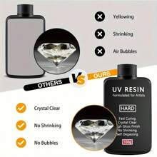 1 Peça Cola Uv Preta Resina Epóxi Cristalina Transparente Com Agente De Cura De Luz Uv, Filmes De Encolhimento Por Calor, Kit De Artesanato Diy Para Fazer Jóias, Acessórios, Etc. - Multicolorido - Ver 4