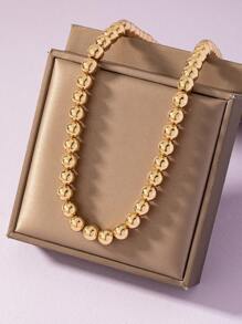 A European And American Fashionable And Versatile Simple Beaded Necklace Suitable For Women To Wear Daily - Yellow Gold - View 1