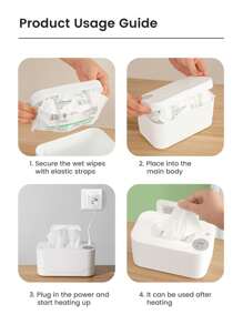 1pc USB Power Output: 5V-2A, Compatible With 10W Wipe Warmer Box, 3 Temperature Settings 55-65°C, Insulated Wipe Warmer & Dispenser, Portable Baby Wipe Warmer Heater, Moisturizing Constant Temperature Wet Tissue Heater