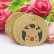 100pcs+100strings 3cm Round Kraft Paper Printed Gift Tags With Strings For Handmade, Wedding, Baking - Kraft Paper Round 3cm Label - View 35