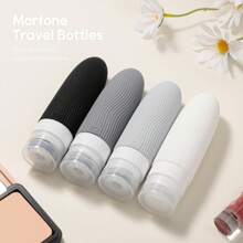 Silicone Travel Bottles For Toiletries, TSA Approved Travel Size Containers 3oz, Leakproof Refillable Travel Accessories Kits For Shampoo Conditioner Lotion Liquids - Black and White - View 3