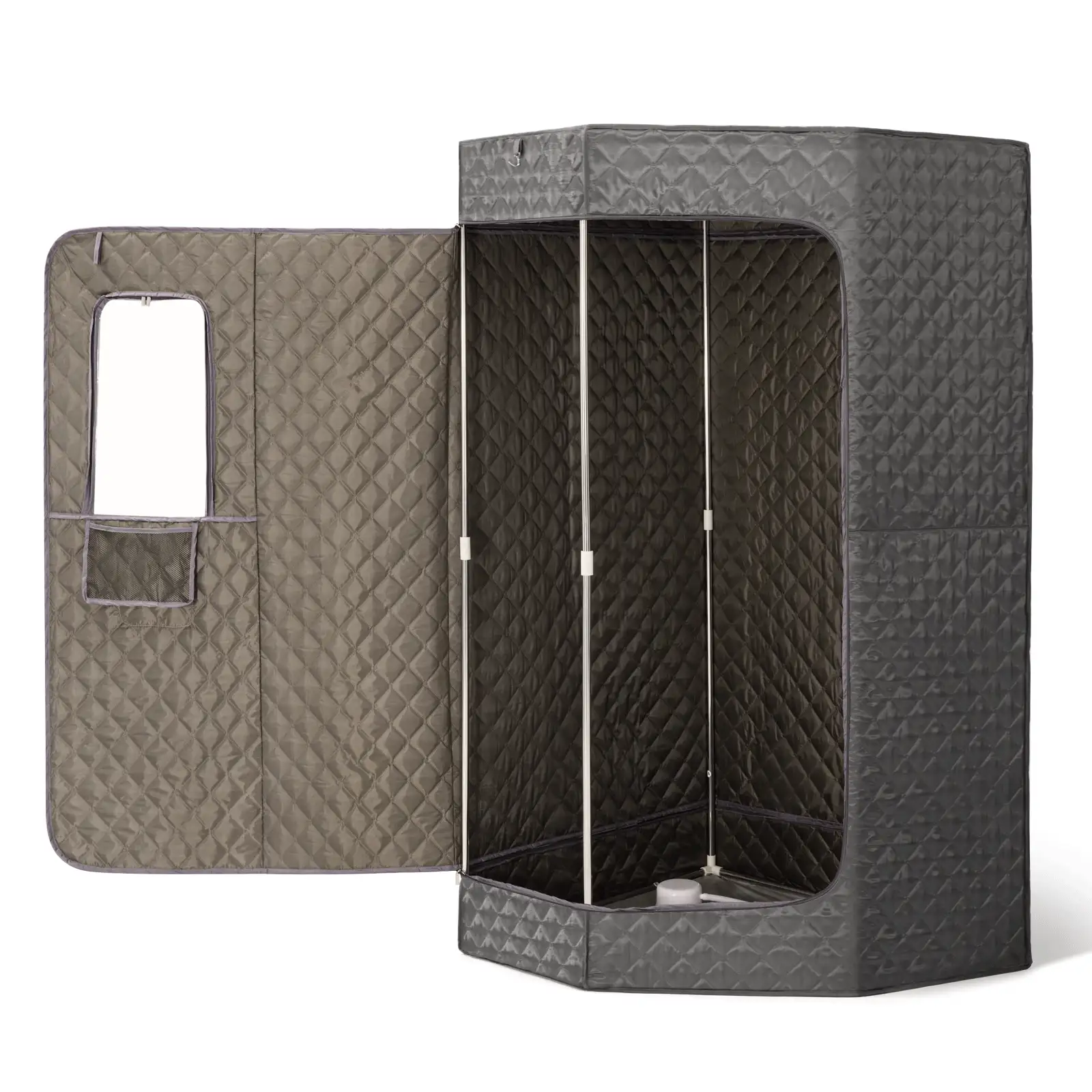 COSVALVE Portable 4L 1600W Full Size Steam Sauna Personal Home Spa Indoor W/ Remote,Chair - Grey - View 9