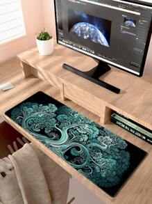 1pc 90x40cm Xxl Rubber Base Mat Gaming Mouse Pad With Non-Slip Texture, Bright Color, Locked Edge, Wear-Resistant Desk Pad For Office Or Home Computer, Keyboard, Mouse And Wrist Rest - Multicolor - View 6