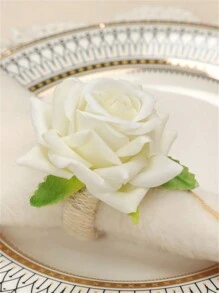 1pc/6pcs/12pcs/24pcs Simulation Napkin Rings Western-Style Hotel Mouth Cloth Handmade Creative Mori Style Rose Napkin Holder New Napkin Buckle
