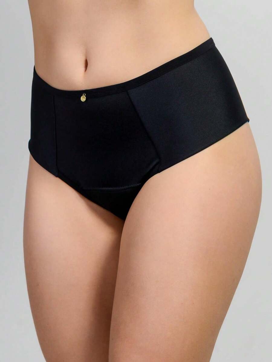 Calcinha Absorvente Menstrual Comfort, para incontinência, antibacteriana, Reutilizável Clássica Feminina - ENVIO IMEDIATO - Preto - Visão 1