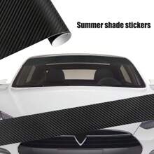 1pc Extra Long Car Front Windshield Sunshade Honeycomb Sticker - Black - View 1