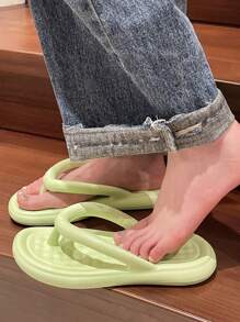 2024年全新款eva防滑女拖鞋,舒適滑入式襯墊腳床,適用於家居、淋浴、沙灘和戶外活動 - 綠色 - 查看 3