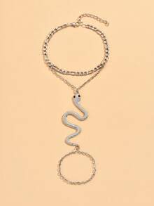 Fashionable Minimalist Snake Design Toe Anklet For Beach Party - Serpentine - View 9