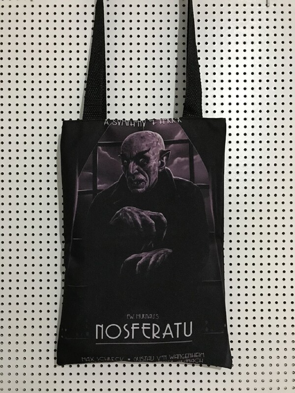 Bolsa sacola dupla face cinema noir terror nosferatu bolsa estilo ecobag