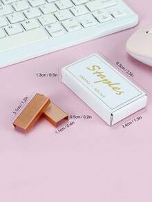 10 Hộp Vàng hồng Mạ Ghim dập , 1000 cái/ hộp , Phù hợp Đối với phổ cập Kim bấm , 24/6 10 , Đến Ghim dập 25 A4 Đã đăng ký Đến Giấy - Hoa hồng vàng - Xem 2