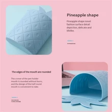 1pc Multi Functional Pineapple Shaped Pen Holder For Students' Stationery Storage, Office Desk Pencil Organizer, Makeup Brushes Storage Box - Green - View 4