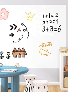 1 Roll Boxed Whiteboard Stickers(45*200cm#Send A Whiteboard Pen) Adhesive Chalkboard Stickers Wall Stickers Whiteboard Stickers Graffiti Wall Stickers Self-Adhesive Chalkboard Stickers Wall Doorway Advertisement Stickers Office Classroom Chalkboard Stickers Back To School - White - View 2