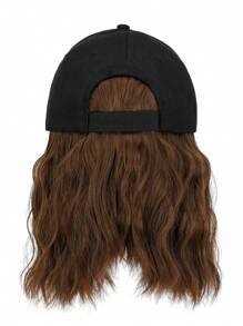 Synthetische Perücke mit Kappe, 8 Zoll kurze lockige Perücke, Bobcut-Stil, schwarze Baseballkappe, hitzebeständige Faser, verstellbare Kappengröße für den täglichen Gebrauch