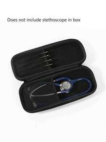 1pc Multi-Purpose Stethoscope Case With Protective Lining And Mesh Organization – Classic Portable Storage For Healthcare Professionals - Black - View 2