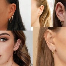 2PCS 8mm/10mm/12mm/14mm/16mm/18mm Círculo Redondo Aço Inoxidável Pequenos Brincos de Argola Para Mulheres Homens Cartilagem Orelha Piercing Jóias
