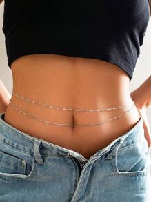 2 Miếng Thời trang Sáng bóng Pha lê Dát Gợi cảm Dây chuyền thắt lưng Giải trí Kỳ nghỉ Bạn thân nhất Đồ trang sức Bộ Qủa tặng - lựa chọn 1 - Xem 6