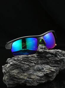 POLASUP 1pc Men's Half-Framed Sports Cycling Glasses With, Silicone Non-Slip Foot Pad, Comfortable Soft Nose Pad, Polycarbonate Explosion-Proof Lens, Suitable For Four Seasons Beach Accessories Glasses Shades Easy Comfort Casual Outfits Outdoor Cycling Glasses For Summer Beach Vacation,Outdoor,Travel