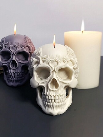 1 个骷髅形模具，用于 DIY 工艺品，可用于制作硅胶、树脂、蜡、芳香疗法石或桌面装饰