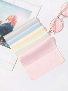 5 件装纯色柔软超细纤维眼镜清洁布相机手机屏幕擦拭布珠宝擦拭布金银镜头布手表布屏幕擦拭布女士眼镜配件