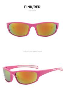 POLASUP 1pc Men's Sports Cycling Glasses For Summer, Suitable For All Seasons, Half Frame With Contrast Double-Color Fluorescent Color, With Silicone Non-Slip Foot Pad, Comfortable And Soft Nose Pad, Polycarbonate Explosion-Proof With Reflective Plating Pc Mirror Anti-Lost Rope And Eyeglass Cloth) Beach Accessories Glasses Shades Easy Comfort Casual Outfits Outdoor Cycling Glasses For Summer Beach Vacation, Outdoor, Travel