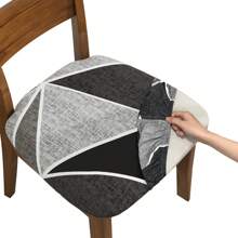1/4/6pcs Geometric Triangle Line Pattern Milk Silk Chair Cushion Cover, Modern And Simple Elastic, Anti-Dust And Anti-Dirt, For All Seasons, Suitable For Dining Room, Hotel, Living Room, And Bedroom Chair Cushion Protective Cover