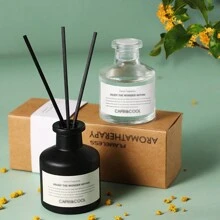 5 件/套（1 瓶香薰油 + 4 根扩香棒）无焰香薰套装，家用室内持久香薰精油花香，适用于卧室、浴室、空气清新剂，香薰套装 + 气泡袋包装 - 檀香 - 查看 12