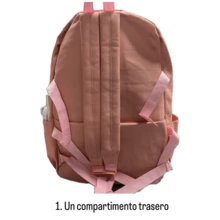 Mochila coreana, combo cinco piezas - Rosa - Ver 3