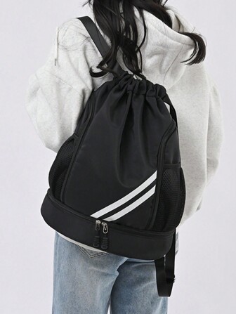 SEYATULLH Sports Backpack With Zipper And Drawstring Closure, Mesh Pocket, Large Capacity, Wet And Dry Separation, For Basketball, Yoga, Fitness, And Outdoor Activities Gym Bag Sport Bag Sports Bag For Train Fitness Training Bag Fitnes Bag For Men Women Girl Boy Gym Accessories