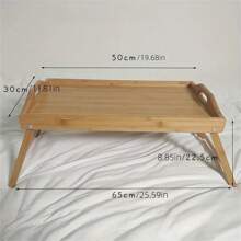 1pc Foldable Table For Students, Dorm Room, Bed Desk, Bedroom, Floor Dinner Table - Yellow - View 2