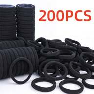 Kızlar için 200 adet Siyah Saç Bantları Saç Bandı Yüksek Elastik Lastik Bant Saç Bağları At Kuyruğu Tutucu Tokalar Aksesuarlar