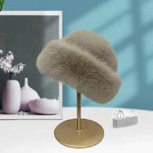 New Plush Mongolian Hat Ladies Autumn And Winter Cold Warm Atmosphere With Cute Plush Hats - Black - View 11