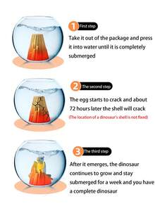 1pc Volcano Dinosaur Egg Blind Box, Resurrection Egg Soaking Water Hatching Break Shell Expanding Monster Toy, Jurassic Dinosaur Themed Toy, Craft Creative Gift, Random Style And Color - Dinosaur Volcano - View 5