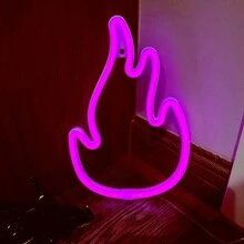 1 đèn Neon ngọn lửa, 11x7,36 inch (khoảng 28x18,7cm), đèn LED Neon ngọn lửa chạy bằng pin/USB, trang trí tường cho phòng ngủ, tiệc ngày lễ/ngày lễ tình nhân, sinh nhật, đám cưới, trang trí nhà cửa, giáng sinh, quán bar - Nhiều màu - Xem 12