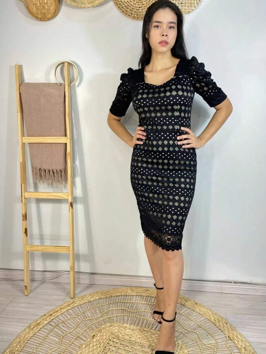 Women Sweater Dresses - màu đen - Xem 1