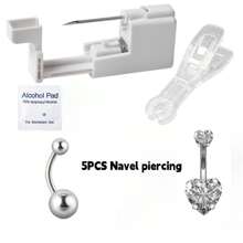 12pcs Nose Piercing Kit - Disposable Sterile Home Self Nose Piercing Gun Safe Painless Nose Stud Piercing Kit Tool With Stainless Steel Nose Pin - White - View 9