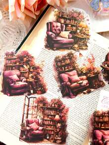 10pcs/Bag Stickers, Memory Corner Series, Artistic Journal Decorative Material, Phone Case Stickers - Multicolor - View 4