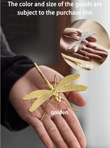 1pc Dragonfly Design Decoration Craft, Modern Stainless Steel Decoration Object For Home Best Gifts Birthday Graduation - Multicolor - View 1