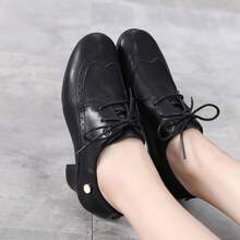 女士皮革軟底跳舞鞋 拉丁舞鞋廣場舞專業舞鞋 - 黑色 - 查看 1