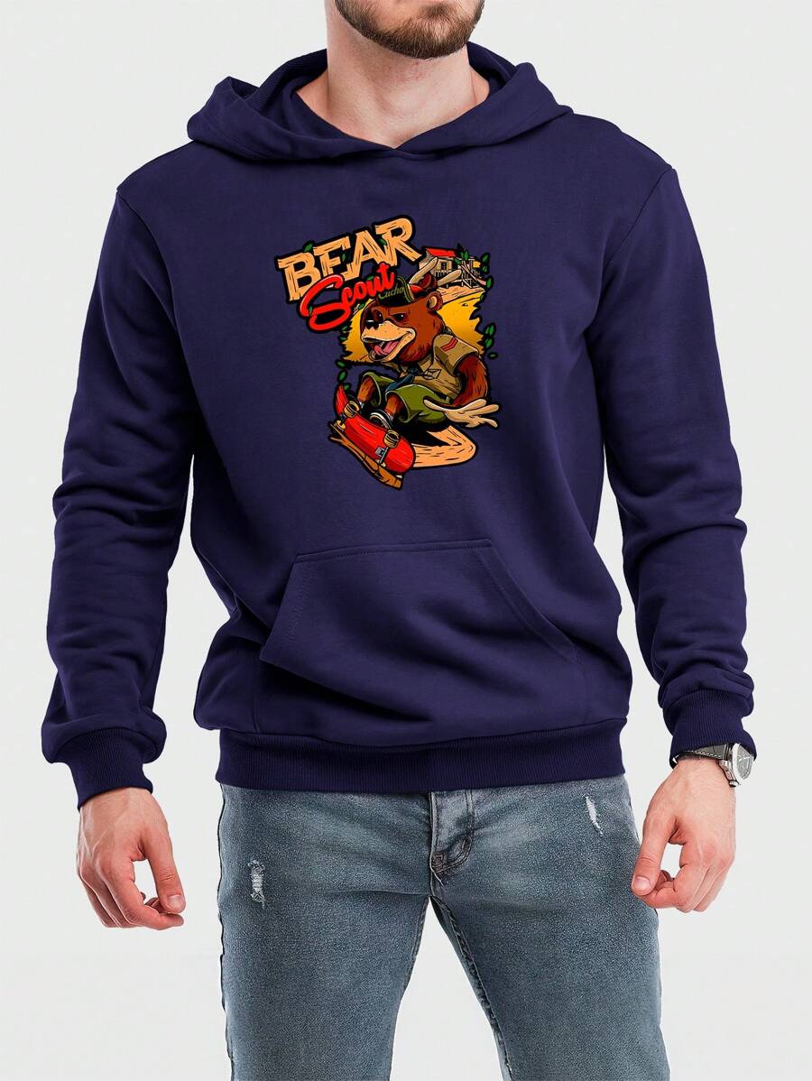 Men Hoodies - 藏蓝色 - 查看 1