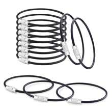 10pcs/Pack Stainless Steel Cable Wire Key Chain Rings For Travel, Luggage Tags, And Outdoor Activities Car Accessories Bag Charm School