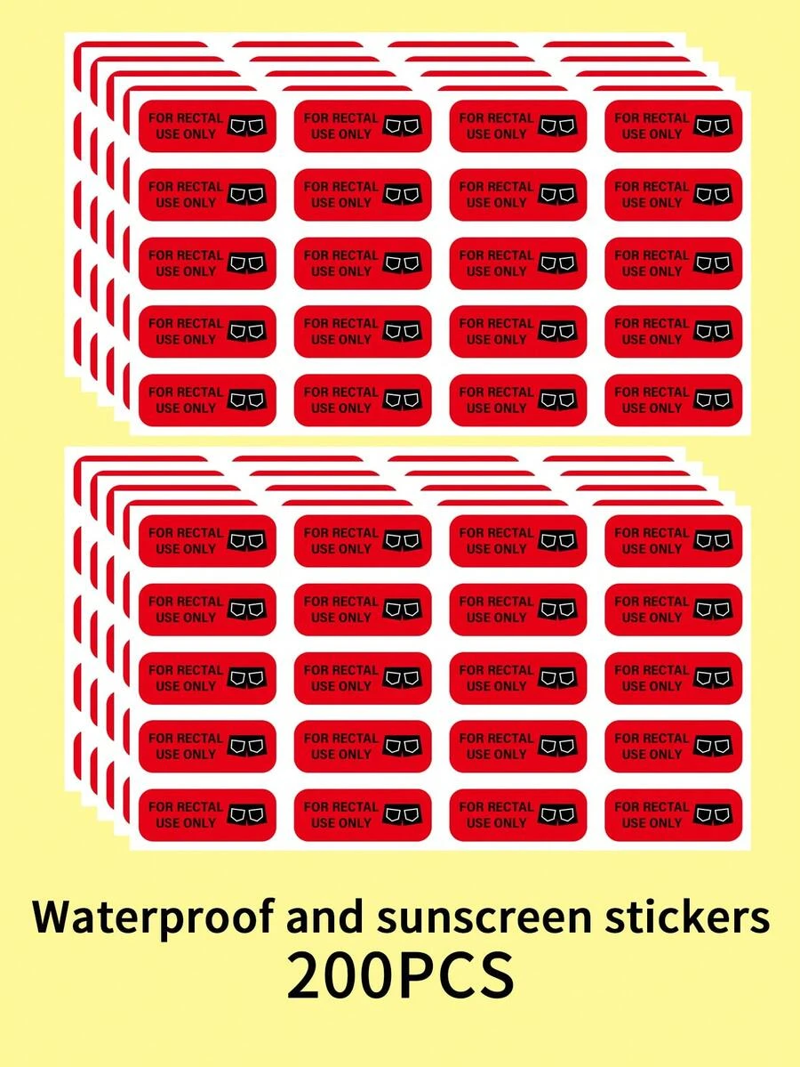 200pcs Rectal Use Sticker Adhesive Labels - Червоний - Переглянути 1