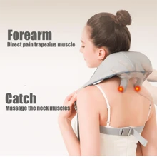 1 件电动充电指压肩颈按摩器，带 6D 逼真按摩头，高容量电池，适合家庭、办公室、旅行、节日/情人节礼物